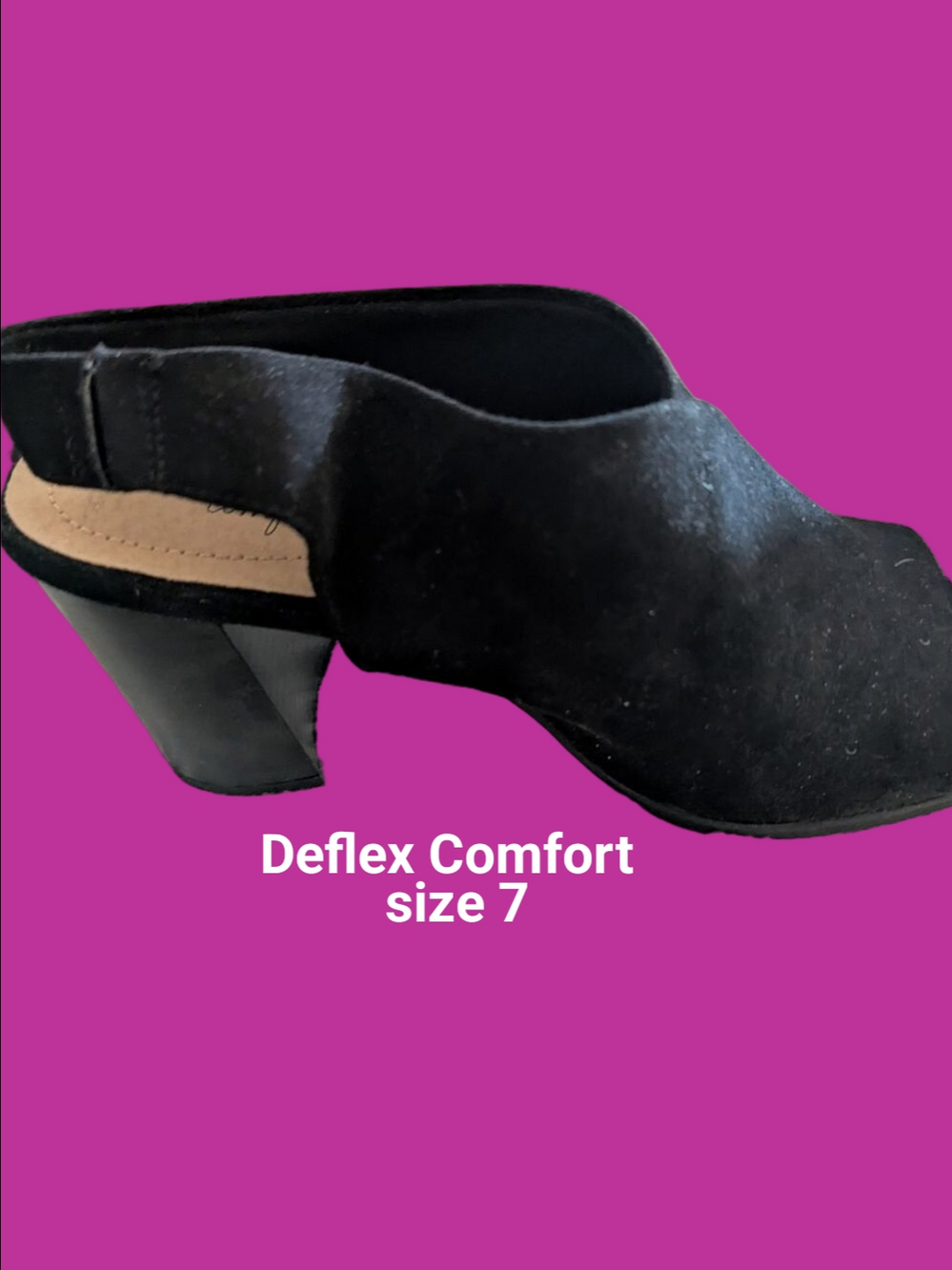 NWOT - Dexflex Comfort Black Women's Mule Heels Size 7 - Picture 2 of 6